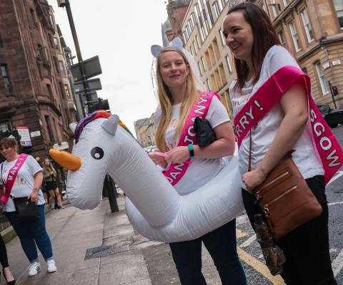A group on a hen do in Scotland