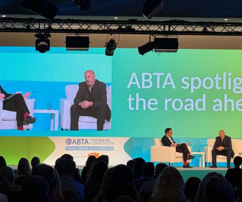 Mark Tanzer appeared in conversation with broadcaster Jonathan Samuels on the opening morning of the 2026 Travel Convention