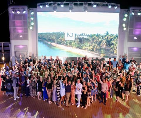 Not Just TRavel team and consultants on NCL Getaway during its Platinum conference at Sea 2025