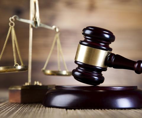 Court concept - scales and gavel