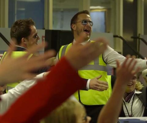 Come fly with me flashmob Cardiff Airport