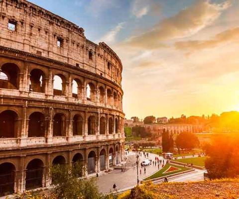 Rome Colosseum sunset Italy