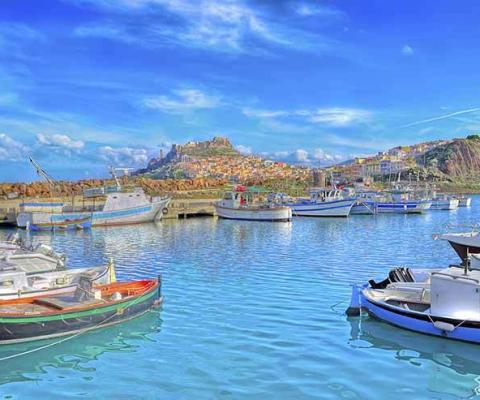 Sardinia port boats