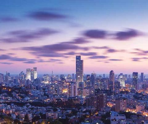 Tel Aviv skyline dusk