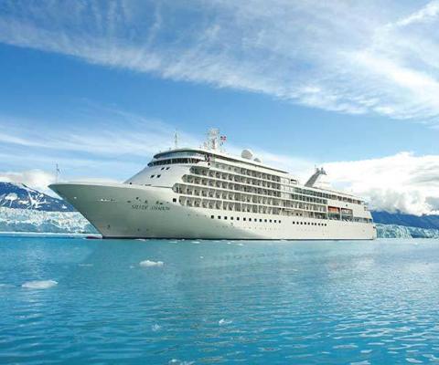 Silversea Silver Shadow Silver Whisper in Hubbard Glacier, Alaska ss59491