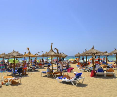Majorca beach tourists