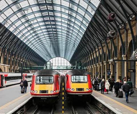 Trains at platform in Kings Cross