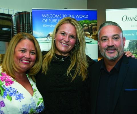 Winner Joanne Morris with Gordon McCreadie and Tracy Hirsz Pure Luxury