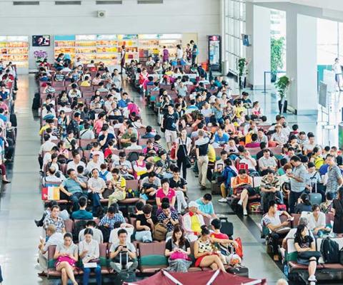 A chinese airport departure lounge
