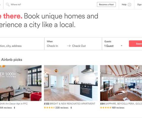 Airbnb homepage November 2016