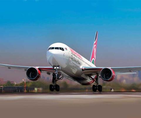 Kenya Airways jet taking off