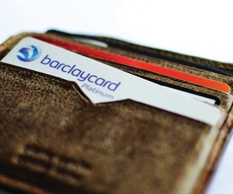 Credit cards in a leather wallet