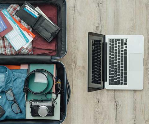 Laptop packing suitcase
