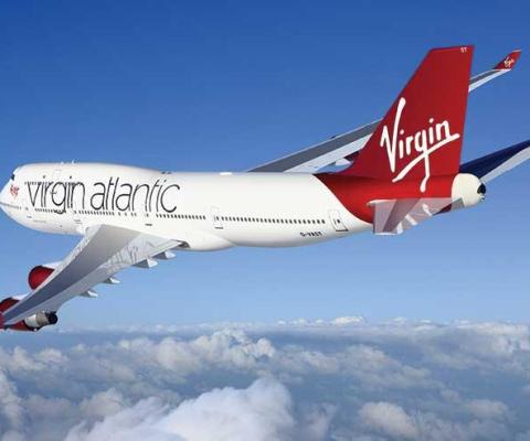 Virgin Altantic 747 above the clouds