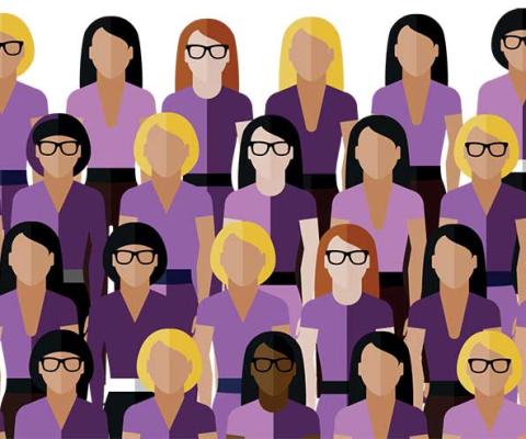 Purple women graphic
