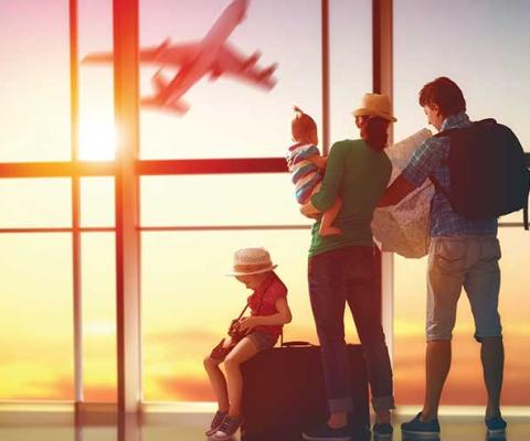 Family at the airport