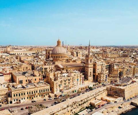 Aerial view of Valletta, Malta