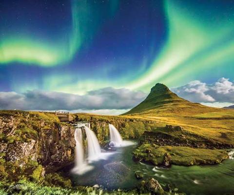 Iceland scenery and northern lights
