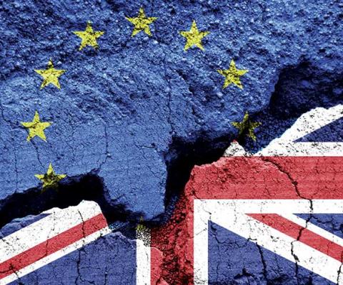 EU and Union Jack flags - Brexit