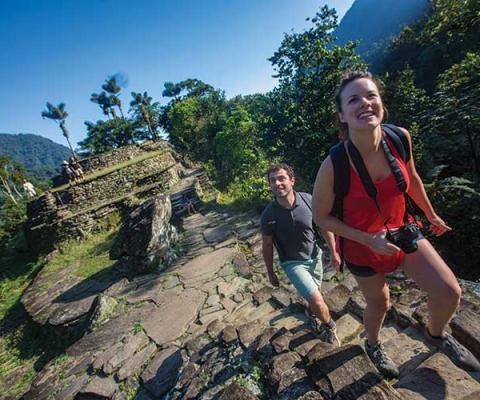 Colombia Lost City Trek Travellers at Sunrise