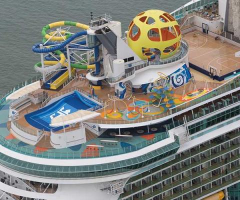 Royal Caribbean's Independence of the Seas aerial shot