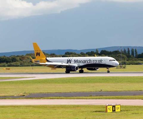 Monarch jet taxiing