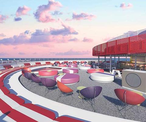 Virgin Voyages Athletic Club daybed