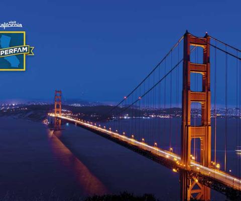 Visit California - Golden Gate Bridge by night