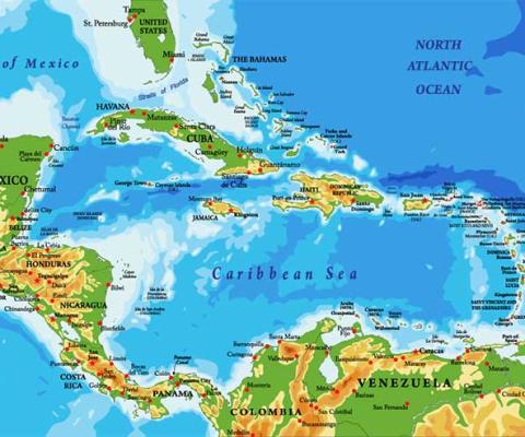 Map of the Caribbean Sea