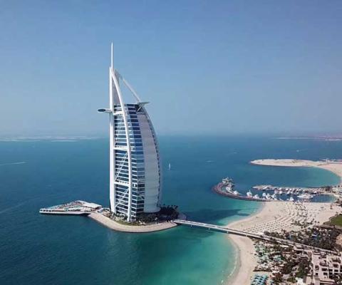 Burj Al-Arab 2018 aerial shot