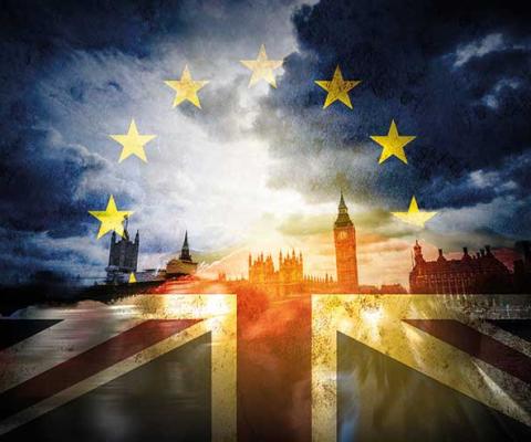 Brexit, European flag, Union Jack