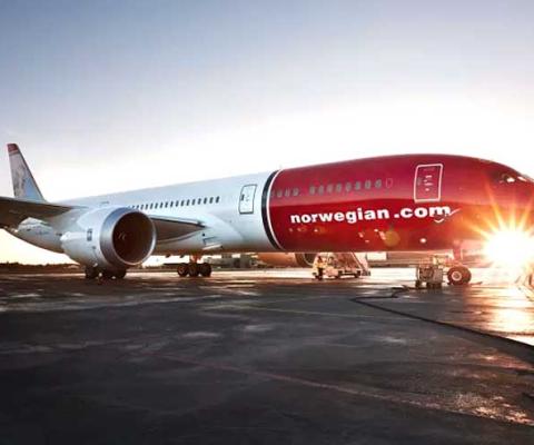 Norwegian aircraft at dawn