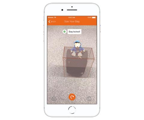 AR EasyJet baggage app mockup