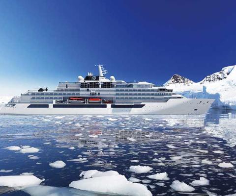 Crystal Endeavor among ice floes
