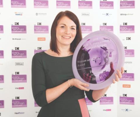Kate McWilliams with her everywoman in Travel award
