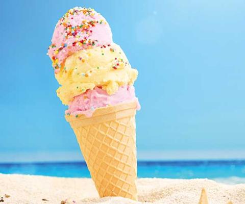 Ice cream in the sand