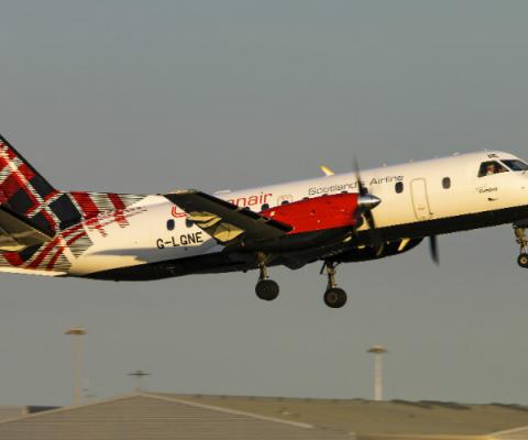 Loganair Saab 340 Carlisle Lake District launch Web.jpg