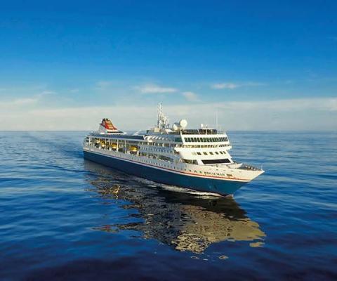 Fred Olsen's Braemar was held off the coast of Freeport in the Bahamas