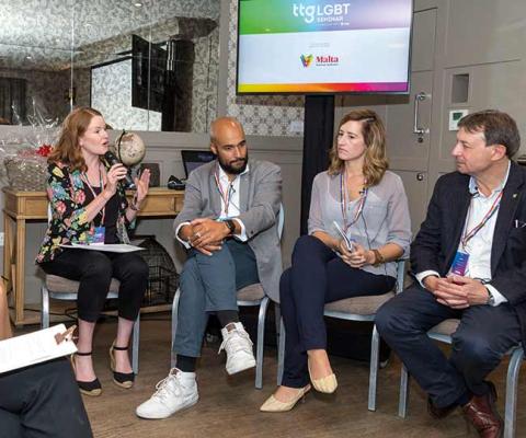 Pippa Jacks moderates a panel at the TTG LGBT Seminar 2019