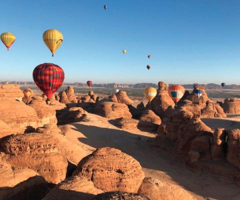 Attractions include the Al-Ula balloon festival