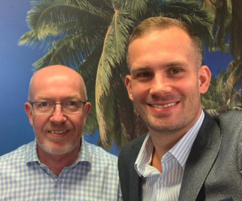 Travelopia's Simon Garrido (left) with new recruit Kevin Gaddes