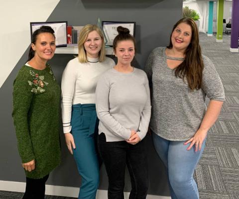 The new Questor Travel team (L-R): Sam Jordan, Danielle Hadlow, Rebecca Pinder, Joanna Kempton