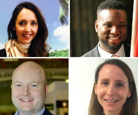 Clockwise: Stephanie Robbins; Joel Omari Henry; Katharina Peck; and Martin Johnson