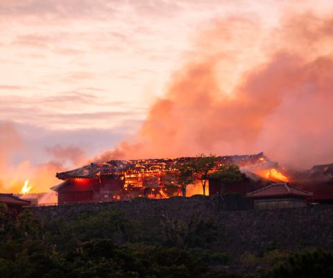 The 500-year-old building was completely destroyed in the fire