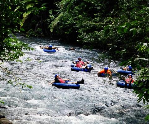 Tubing on the river in Costa Rica
