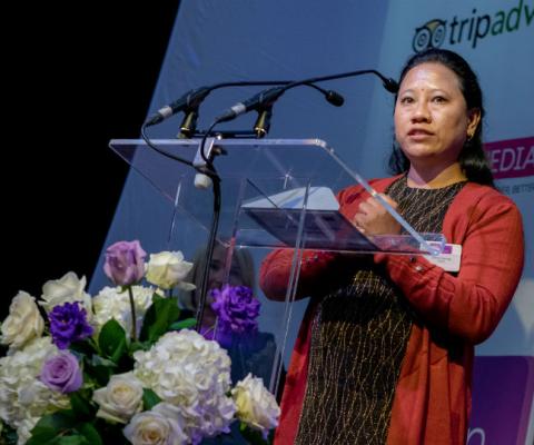 Indira Gurung won an everywoman in Travel award