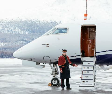 The Badrutt's Palace Hotel aircraft. Picture: Filip Zuan
