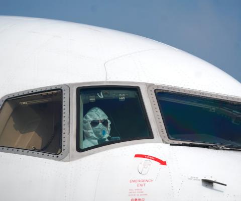 One pilot took their own precautionary measures to guard against coronavirus