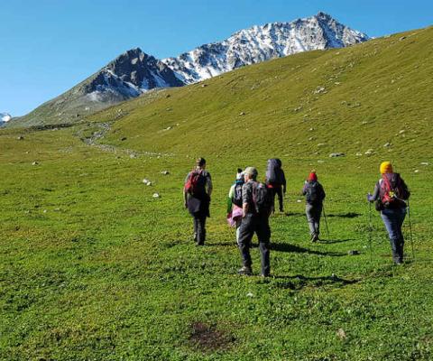 Trekking in Kyrgyzstan. Credit: Caroline McCann