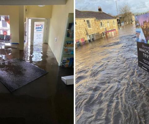 The Travel Centre was flooded amid the heavy Storm Ciara rains